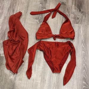 Two piece bathing suit w/ cover up